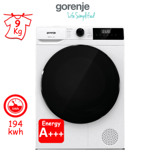 ΣΤΕΓΝΩΤΗΡΙΟ ΜΕ ΑΝΤΛΙΑ ΘΕΡΜΟΤΗΤΑΣ GORENJE DHNA93 - 2012844 (9Kg) ΕΛΛΗΝΙΚΗΣ ΑΝΤΙΠΡΟΣΩΠΕΙΑΣ