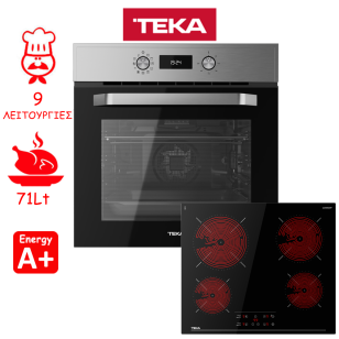 ΣΕΤ ΕΝΤΟΙΧΙΣΜΟΥ ΦΟΥΡΝΟΣ & ΕΣΤΙΑ TEKA HCB 6545 INOX & TBC 64010 TTC ΕΛΛΗΝΙΚΗΣ ΑΝΤΙΠΡΟΣΩΠΕΙΑΣ