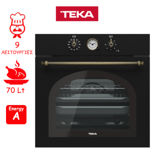 ΕΝΤΟΙΧΙΖΟΜΕΝΟΣ ΦΟΥΡΝΟΣ ΗΛΕΚΤΡΙΚΟΣ TEKA COUNTRY HRB 6300 ANTHRACITE BRASS