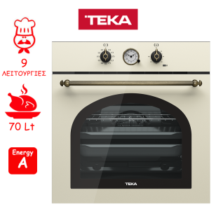 ΕΝΤΟΙΧΙΖΟΜΕΝΟΣ ΦΟΥΡΝΟΣ ΗΛΕΚΤΡΙΚΟΣ TEKA COUNTRY HRB 6300 VANILLA BRASS