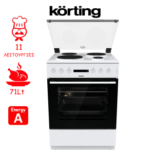 ΚΟΥΖΙΝΑ ΕΛΕΥΘΕΡΗ ΕΜΑΓΙΕ KORTING KE6A60WM KRT (742651) ΜΕ ΜΑΤΙ ΓΙΑ ΚΑΦΕ ΚΑΙ ΓΥΑΛΙΝΟ ΚΑΠΑΚΙ