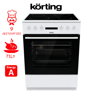 ΚΟΥΖΙΝΑ ΕΛΕΥΘΕΡΗ ΚΕΡΑΜΙΚΗ KORTING KEC6A40WPG KRT (742652)