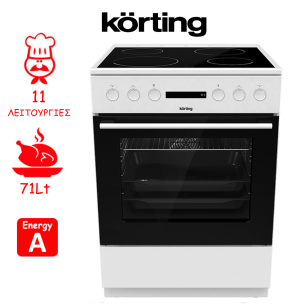 ΚΟΥΖΙΝΑ ΕΛΕΥΘΕΡΗ ΚΕΡΑΜΙΚΗ KORTING KEC6A60WG (741901)