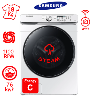 ΠΛΥΝΤΗΡΙΟ ΡΟΥΧΩΝ SAMSUNG WF18T8000GW/LV  (18Kg / 1100RPM) ΕΛΛΗΝΙΚΗΣ ΑΝΤΙΠΡΟΣΩΠΕΙΑΣ ΝΕΟ ΜΟΝΤΕΛΟ