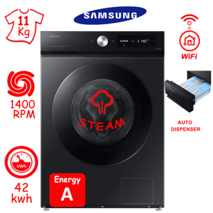 ΠΛΥΝΤΗΡΙΟ ΡΟΥΧΩΝ SAMSUNG WW11DB7B94GBU4 (11Kg / 1400RPM) AUTO DISPENSER ΜΑΥΡΟ ΕΛΛΗΝΙΚΗΣ ΑΝΤΙΠΡΟΣΩΠΕΙΑΣ ΝΕΟ ΜΟΝΤΕΛΟ